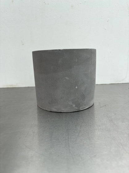 12 cm Grey Concrete Pot with smooth matte finish, ideal for modern indoor plant decor in home or office settings.
